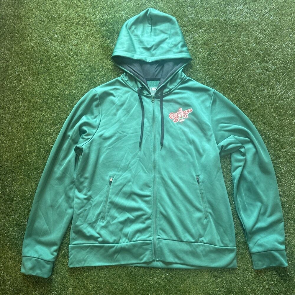 A Christmas Story 5K+10K Cleveland Running Man Full Zip Athletic Hoodie Mens XL